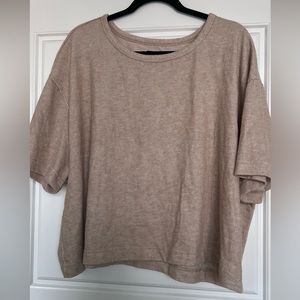 Cream ribbed crop top